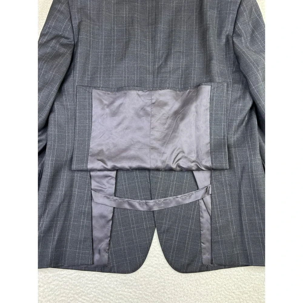 Brooks Brothers Suit Jacket Mens 44L Gray Plaid Drago Regent Wool 2 Button USA